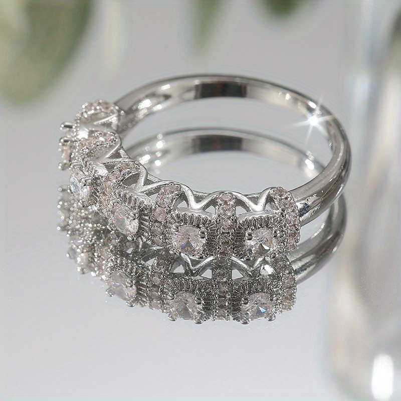Copper Stackable Ring Set with CZ, Vacation Style, Christmas Wedding Ring Gift